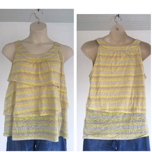 Striped ruffle tank with burnout pattern 18/20W